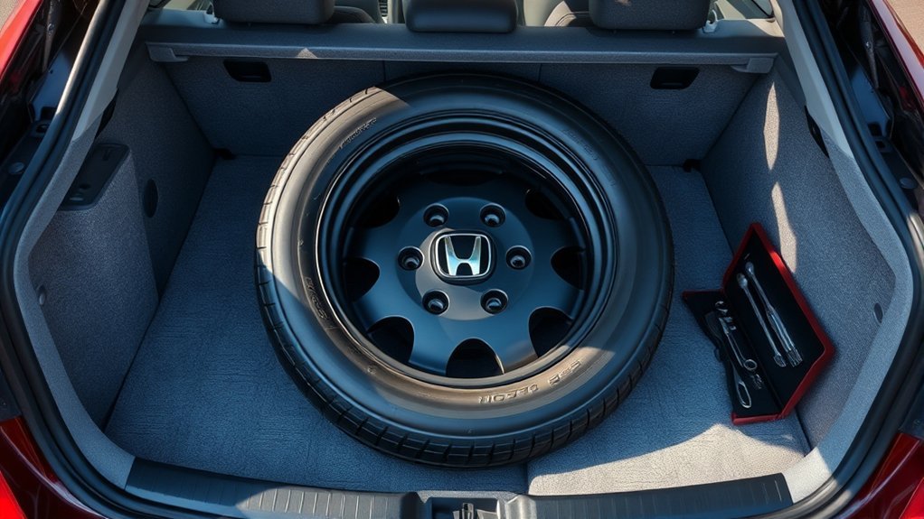 efficient spare tire storage