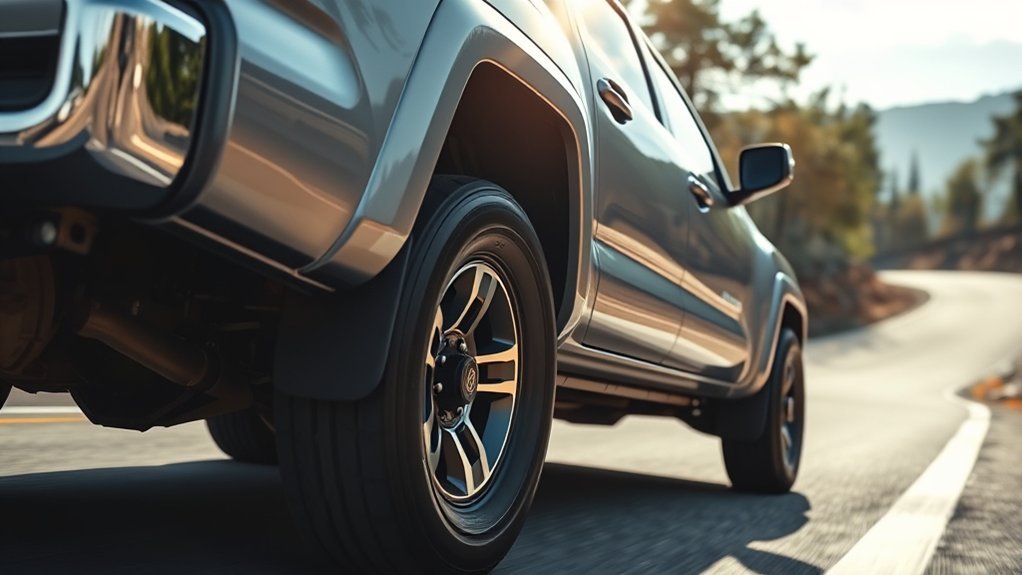 Toyota Tacoma wheel spacer positioned between the hub and wheel