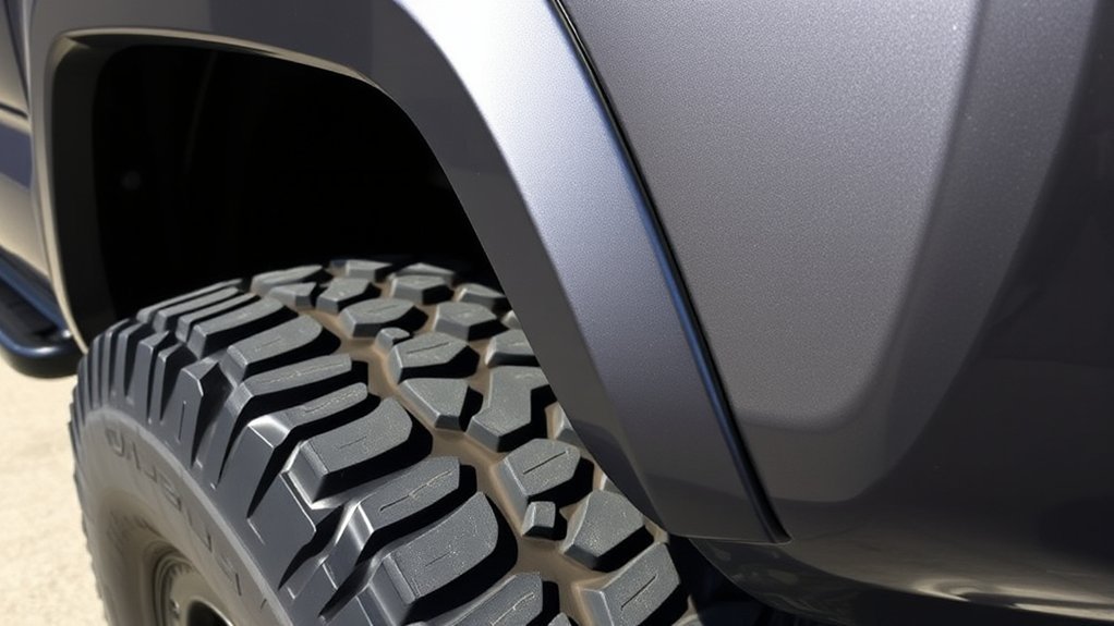 Toyota Tacoma fender and bumper areas commonly checked for larger-tire clearance
