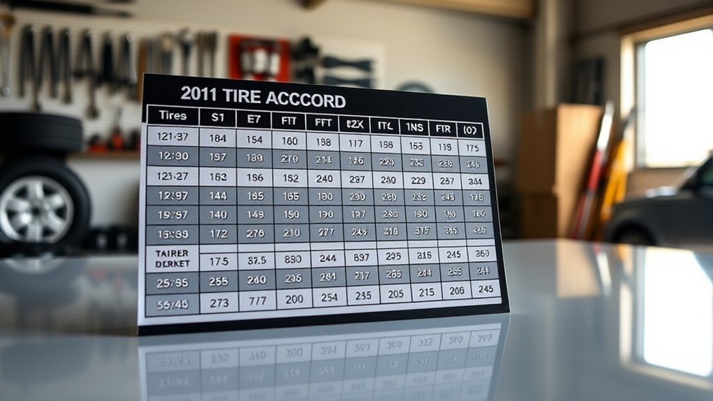 honda accord 2011 tire specs