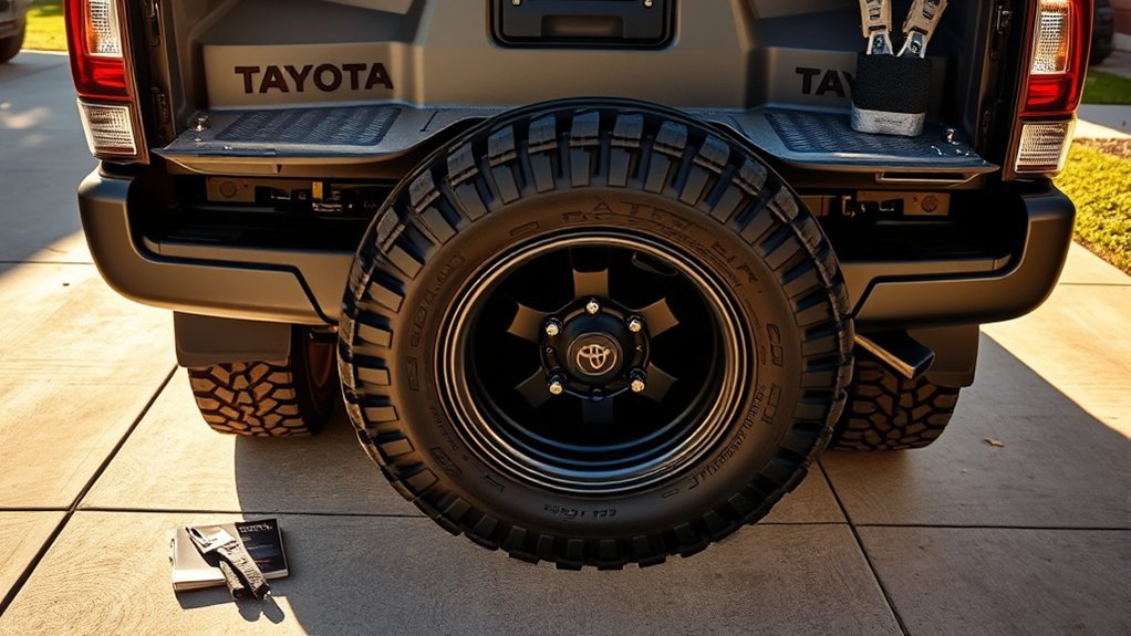 larger spare tire installation