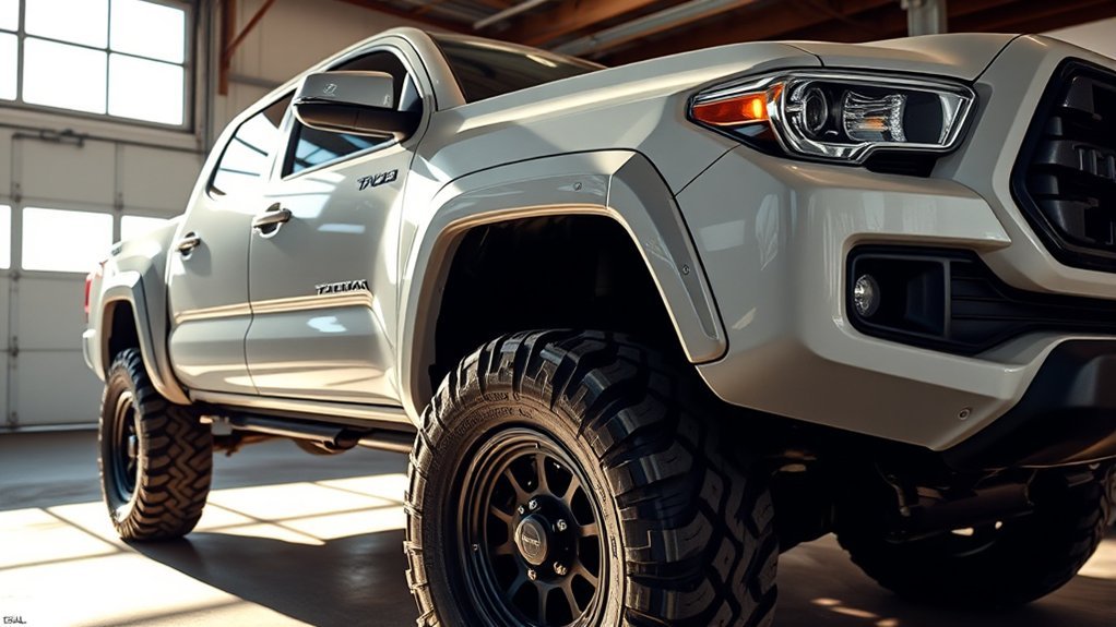 Toyota Tacoma wheel and tire setup after checking steering and suspension clearance