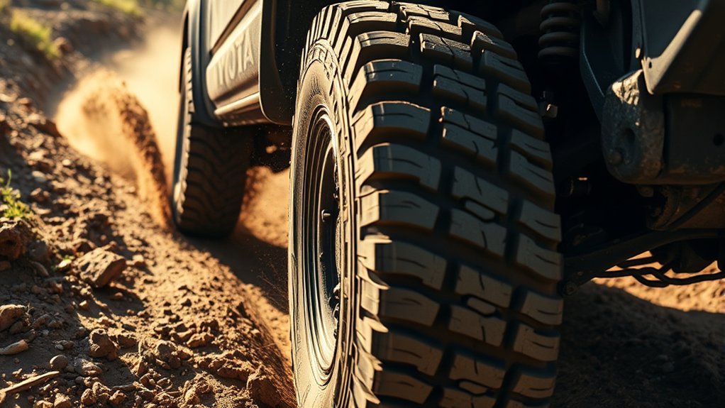 Toyota Tacoma tire tread pattern affecting traction, handling, and performance