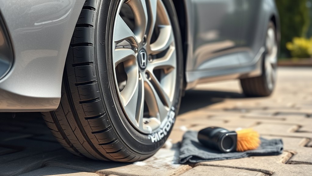 prepare tires for cleaning