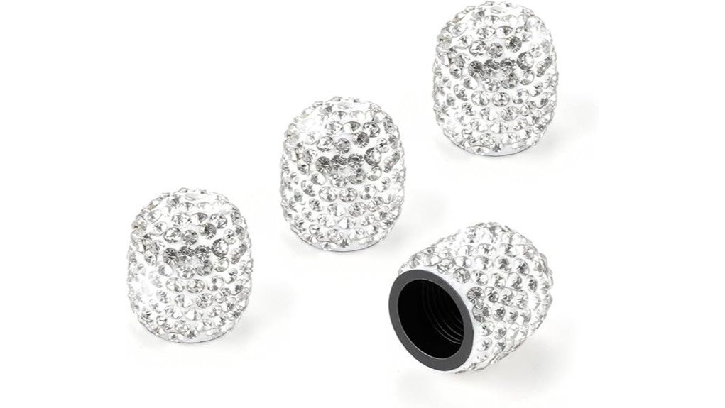 rhinestone tire valve caps
