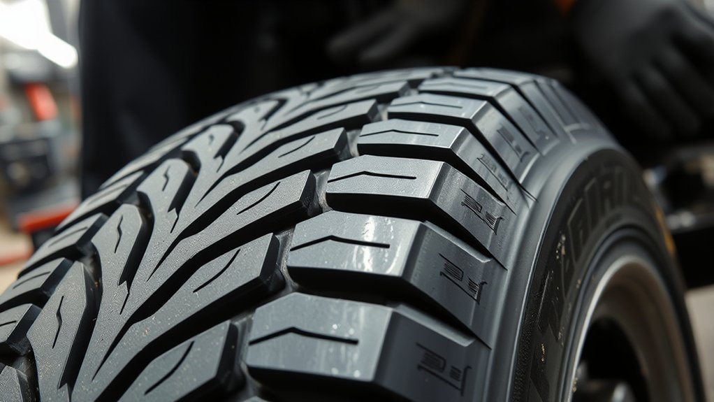 Diagram-style image showing tire siping depth and spacing considerations for Tacoma tires