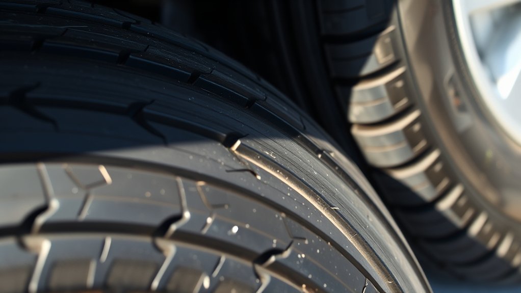 tire deterioration signs observed