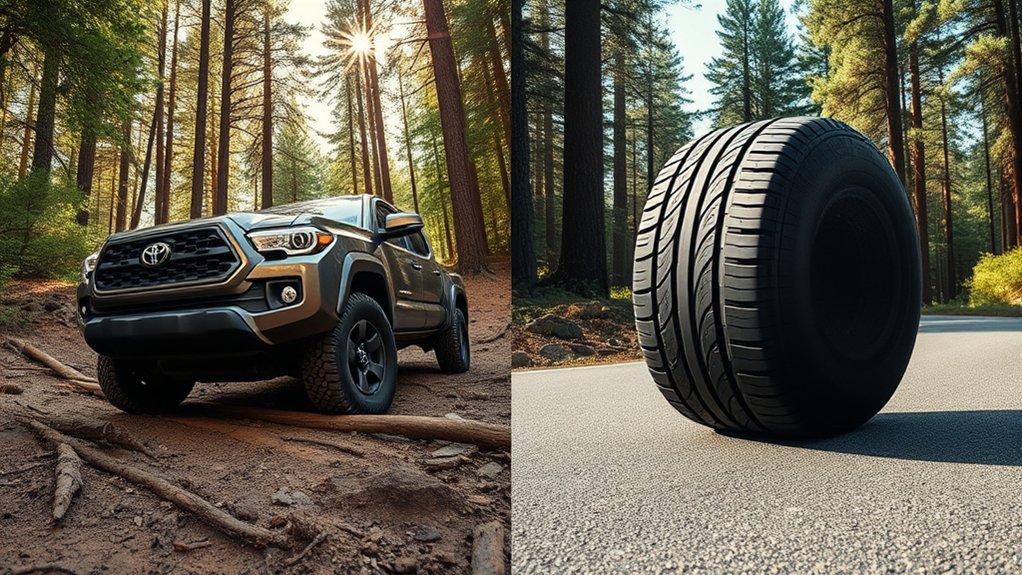 Toyota Tacoma all-terrain and highway tire terrain comparison