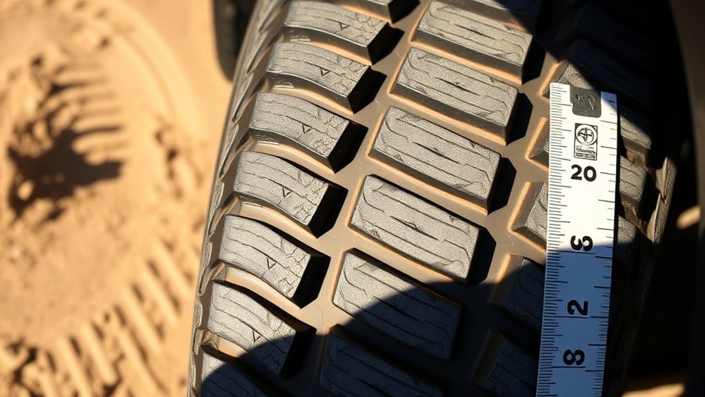 Checking Toyota Tacoma tire tread depth and wear indicators