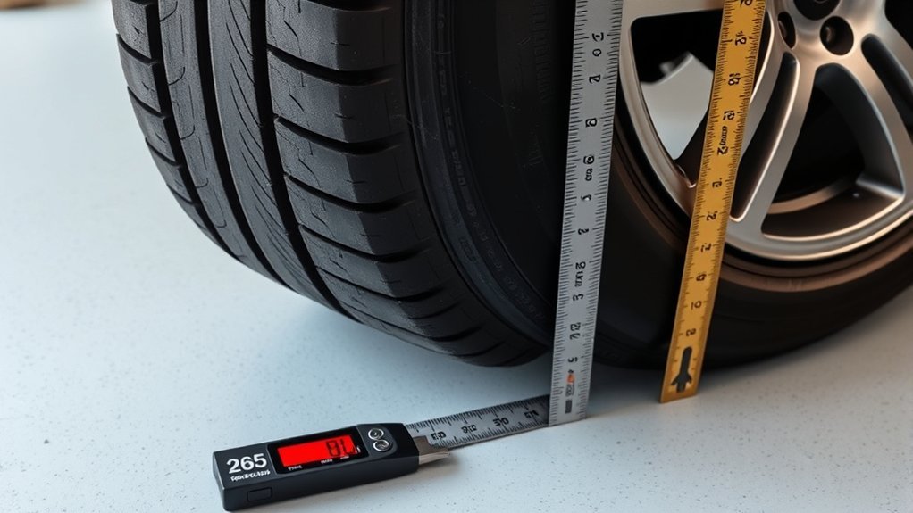 265 tire section width explained in inches