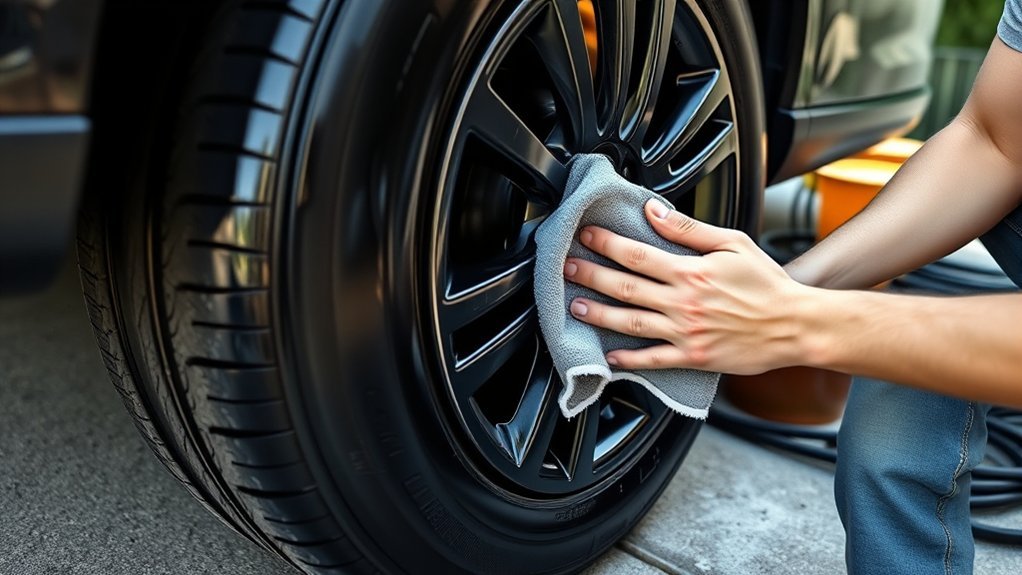 allow tire shine to dry