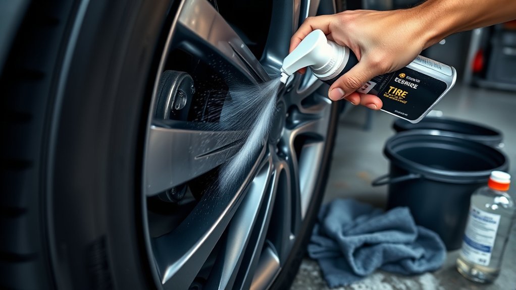 apply tire shine carefully