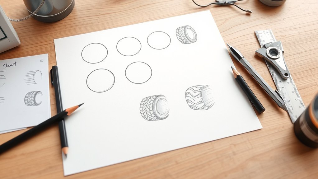 beginner tire drawing tutorial