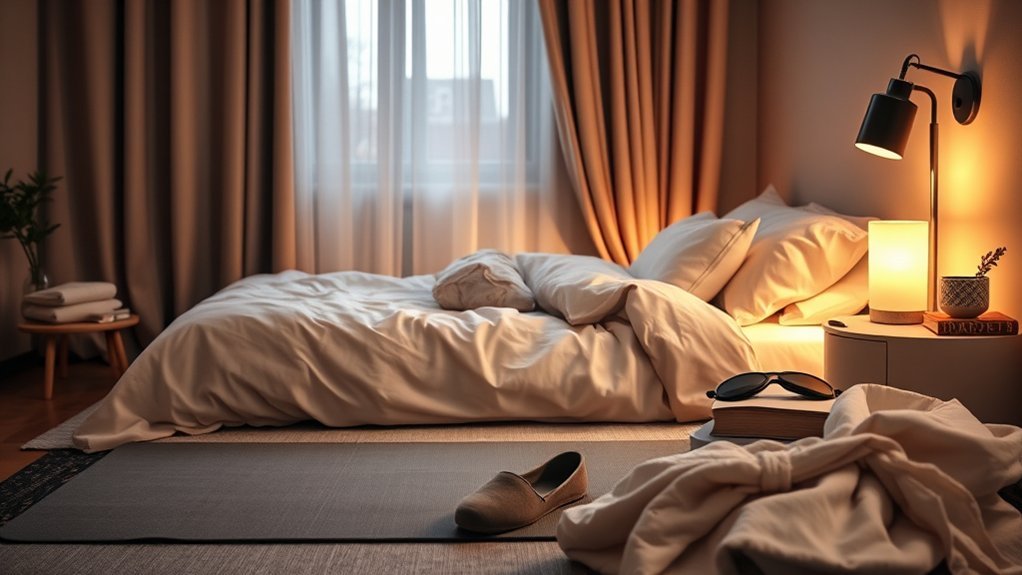 calm dark quiet bedroom