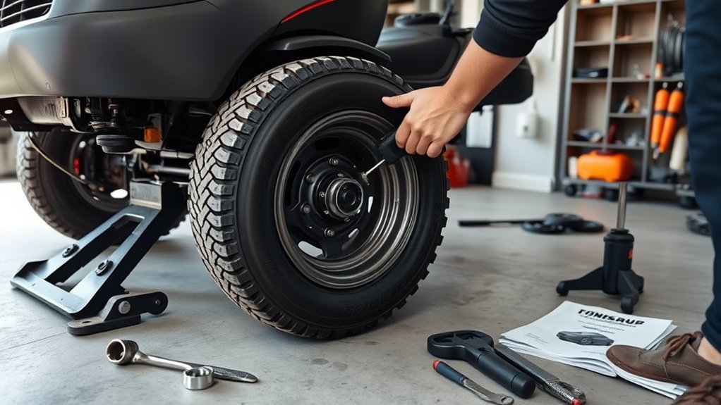 change lawn mower tire