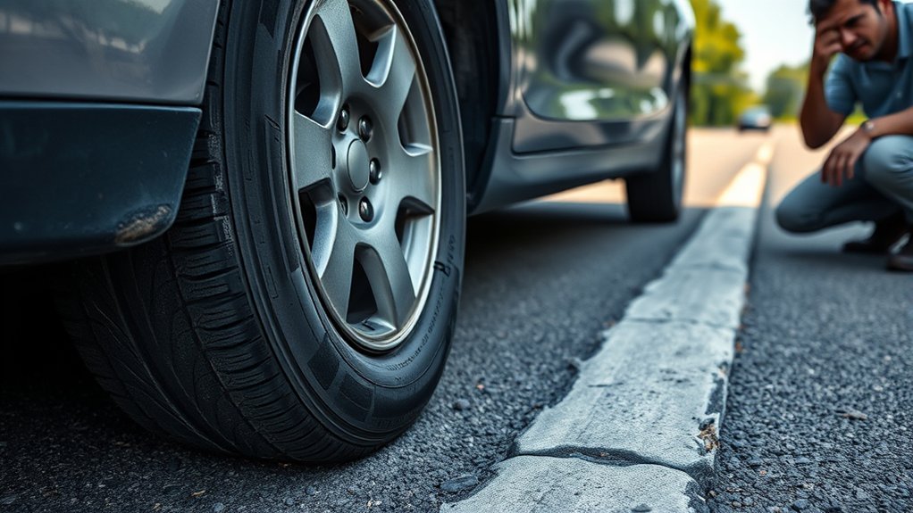 curb impact tire damage
