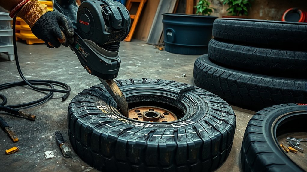 cut tires for disposal