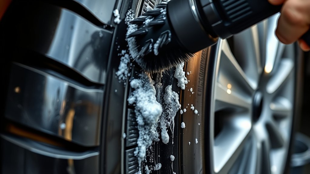 drill brush for tire cleaning