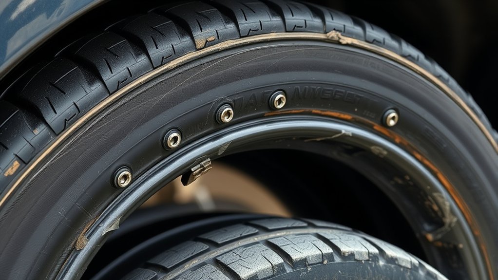 Loose fender liner above a tire