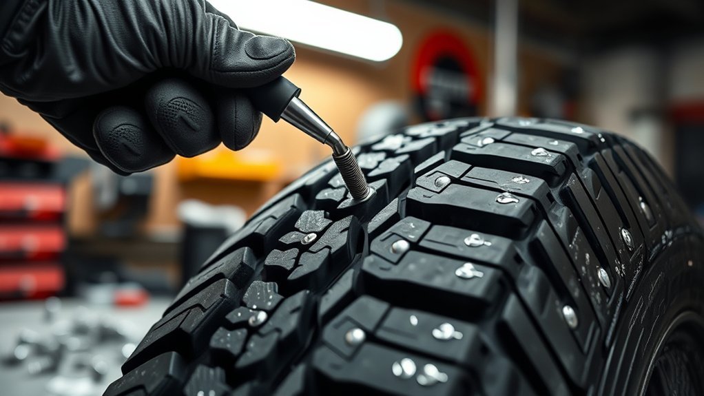 firmly install tire studs