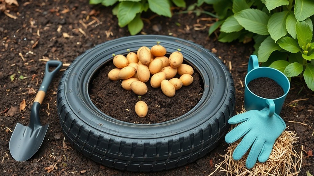 grow potatoes using tires