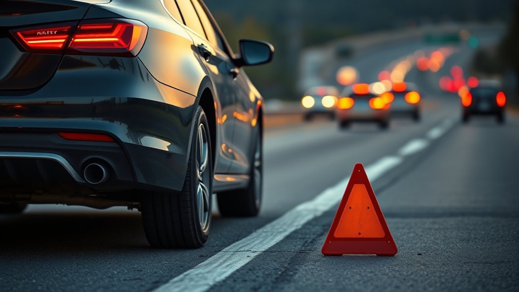 handle flat tire safely