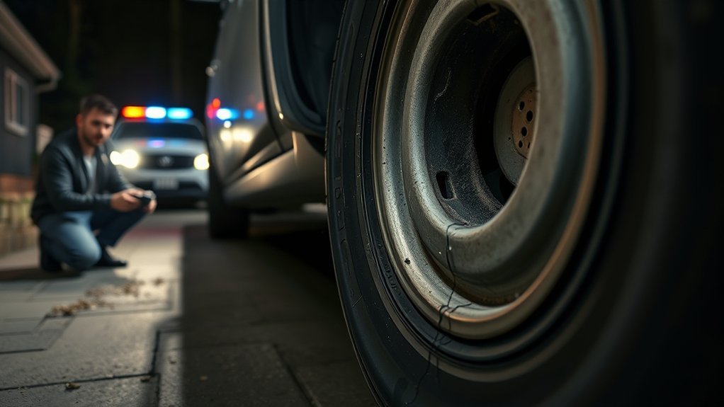 Carefully inspecting a tire sidewall and tread for clean cuts, slashes, or puncture damage