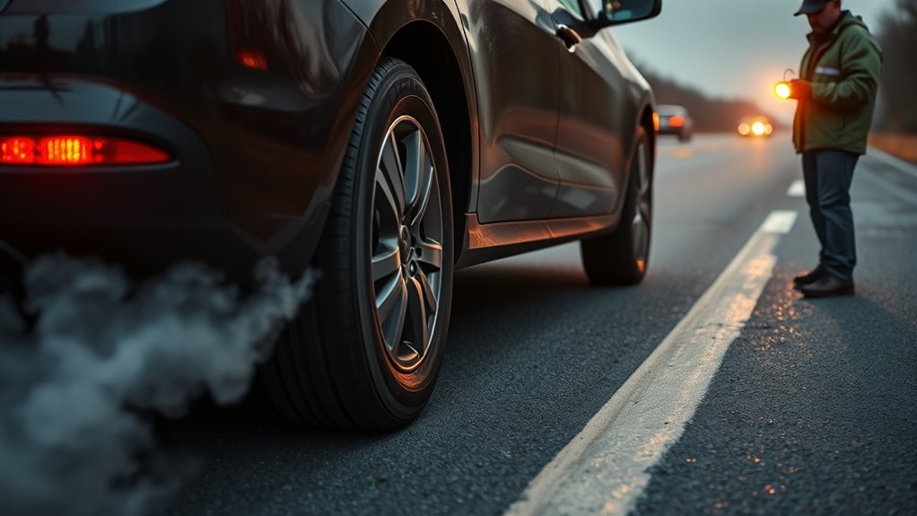 inspect smoking tire safely