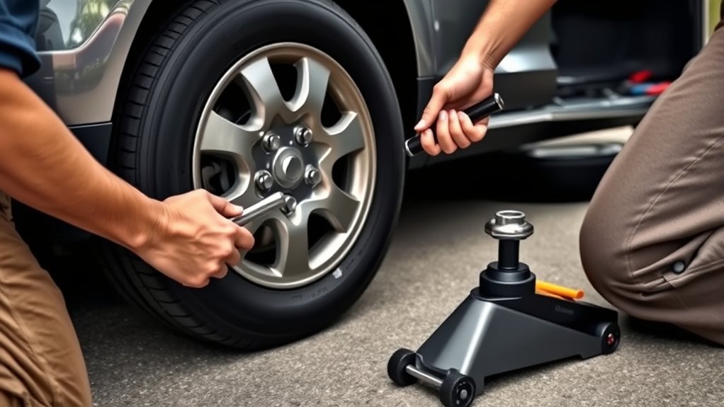 loosening tire lug nuts