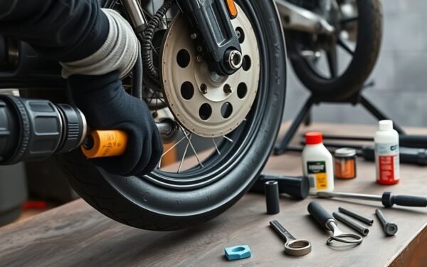 remove motorcycle tire safely