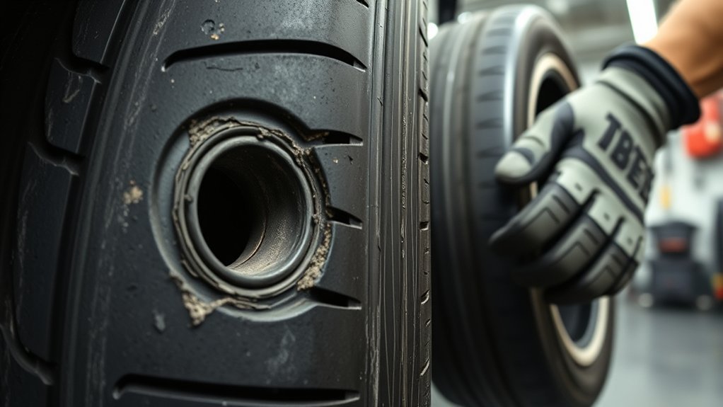 damaged tire being replaced instead of repatched
