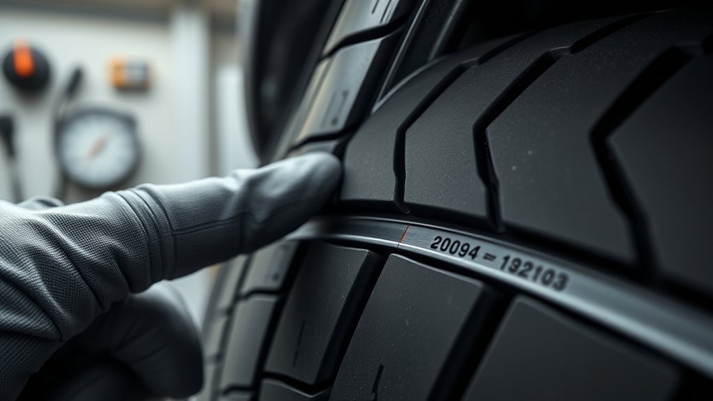 old tire replacement warning based on tire age and sidewall condition
