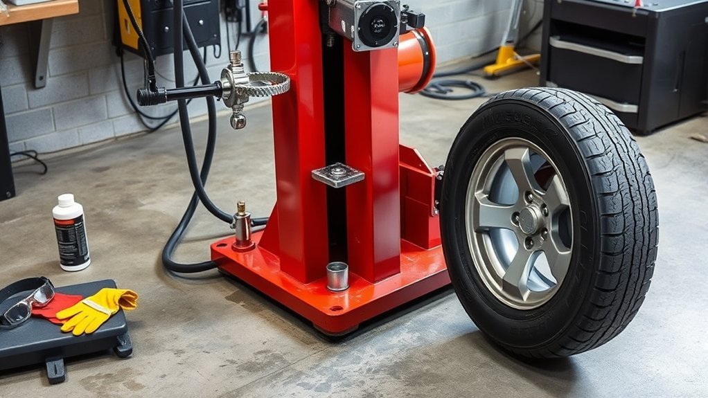 safely prepare tire changer