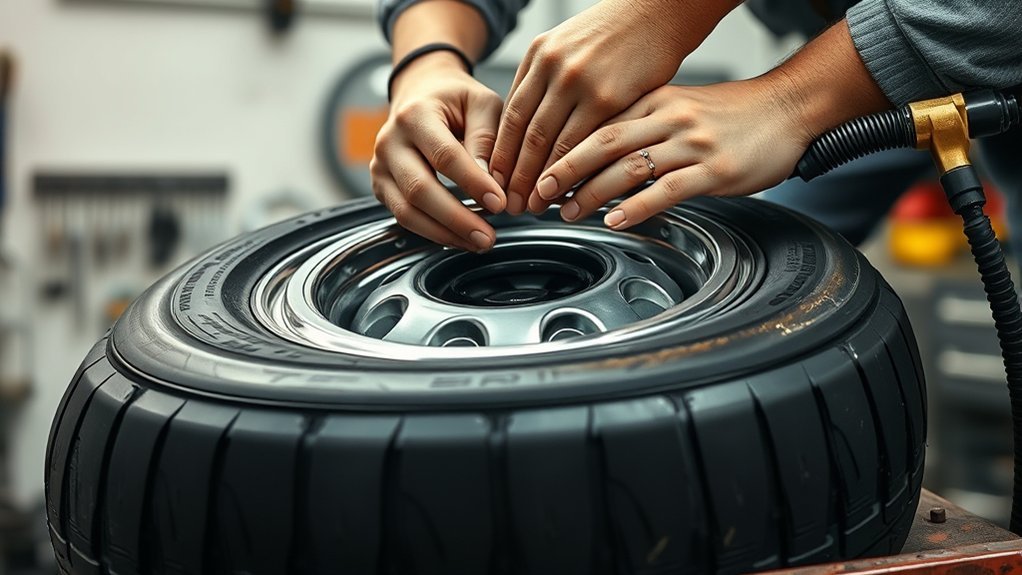 seat tire bead carefully