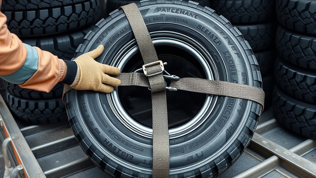 secure tires for transport