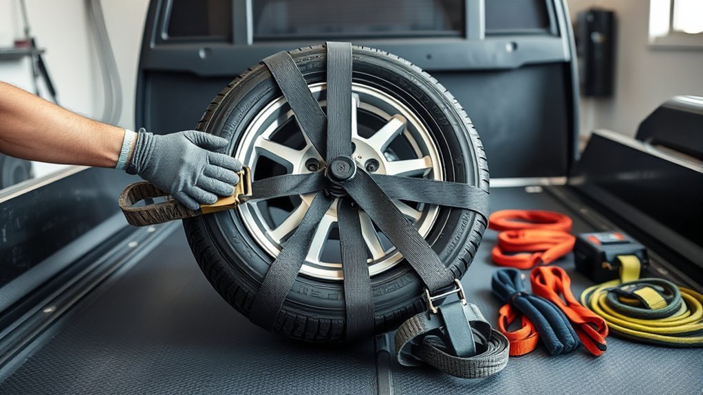 secure tires for transport
