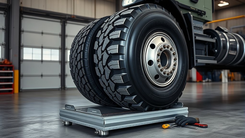 semi truck tire weight
