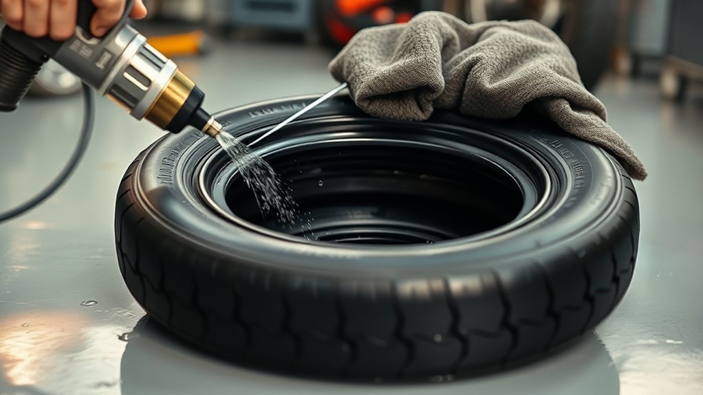 thoroughly dry tire interior