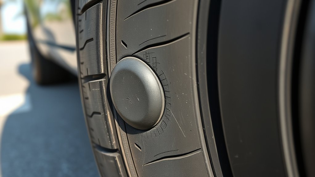tire bubble indicates damage
