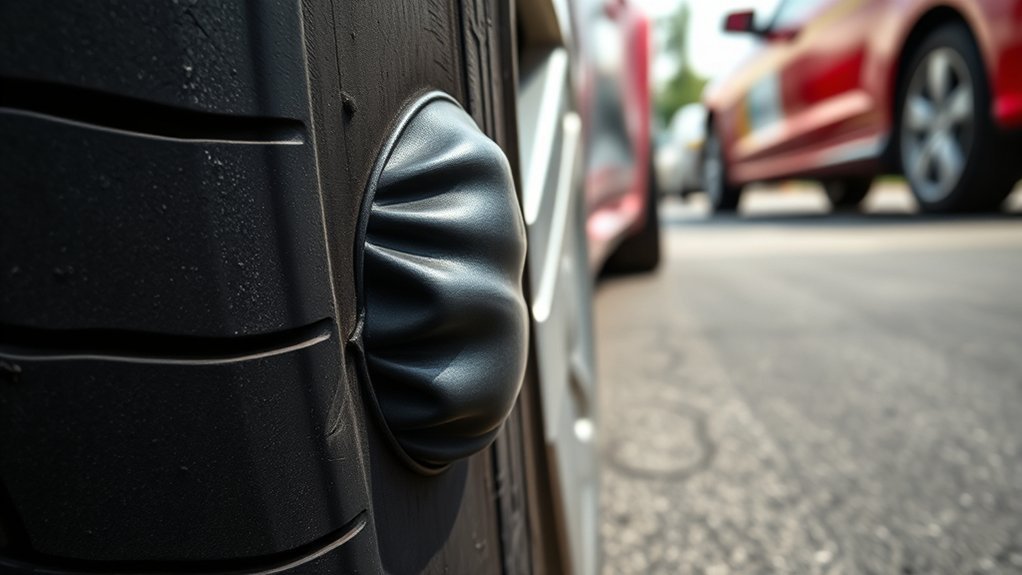 tire bubble indicates serious damage