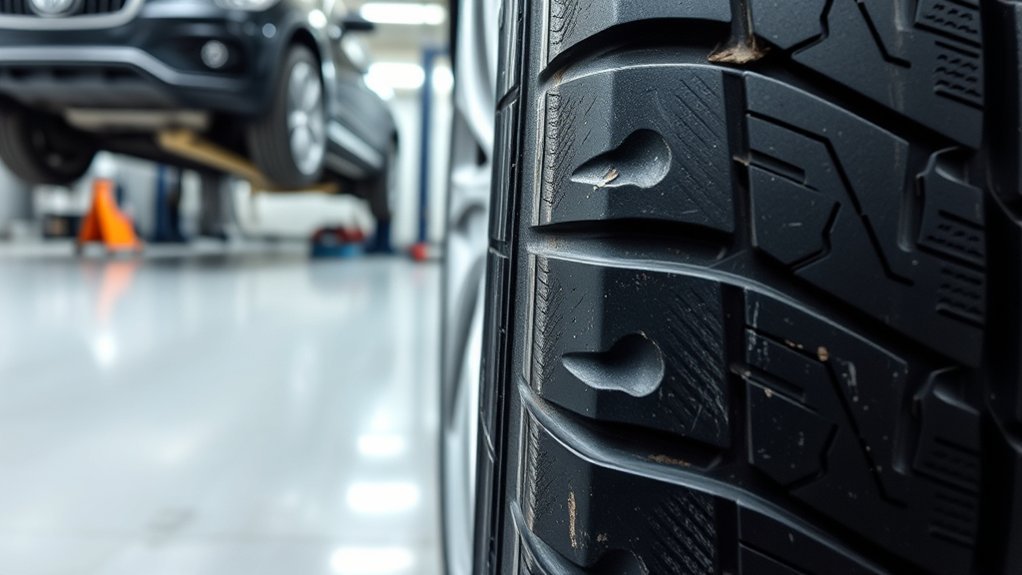 tire bulge indicates damage
