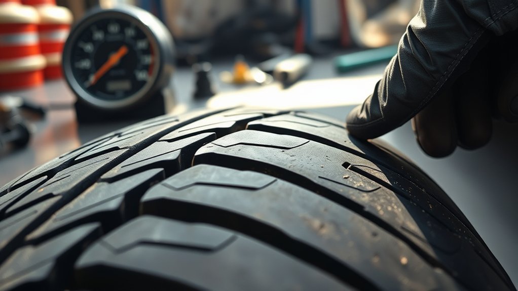 Tire lifespan and maintenance check on a vehicle tire
