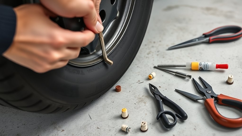 tire repair using plugs