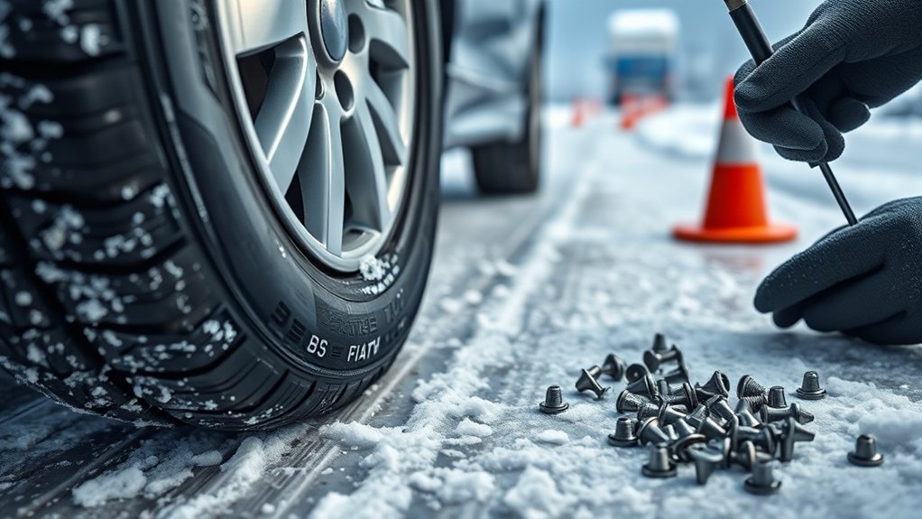tire studding for winter traction