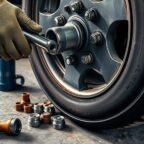 unscrewing stubborn tire bolts