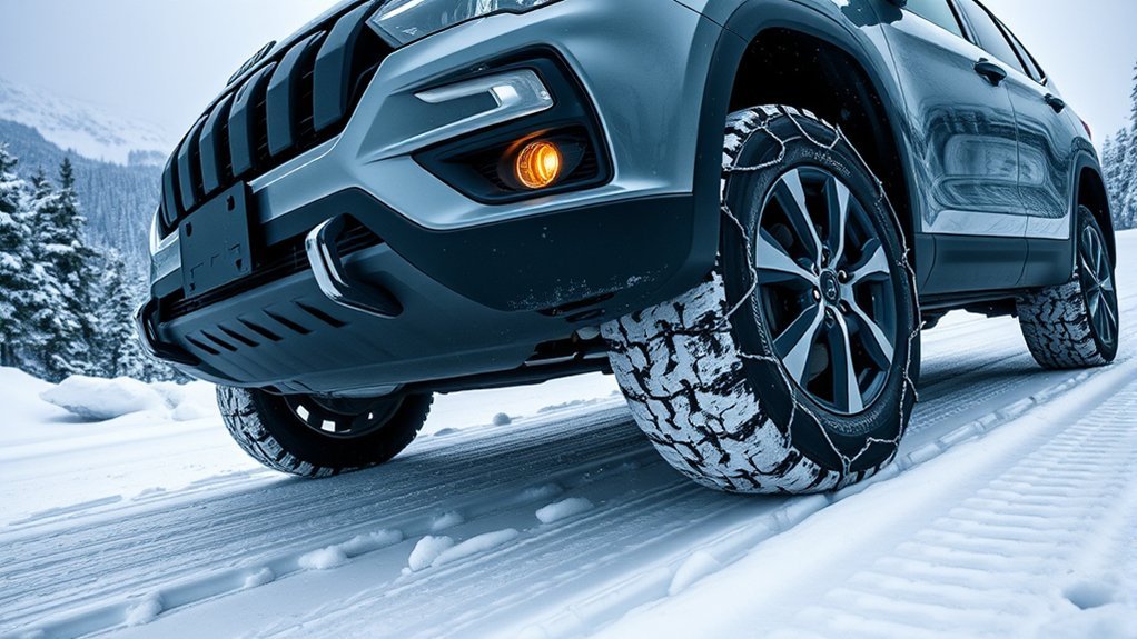 chains on drive axle only