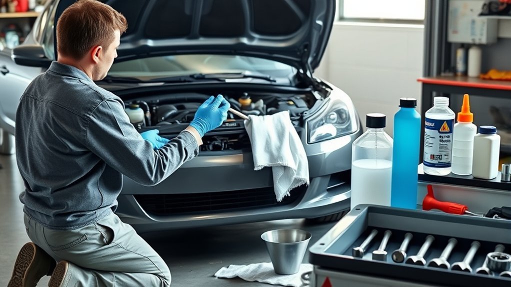 Checking and maintaining vehicle fluid levels under the hood