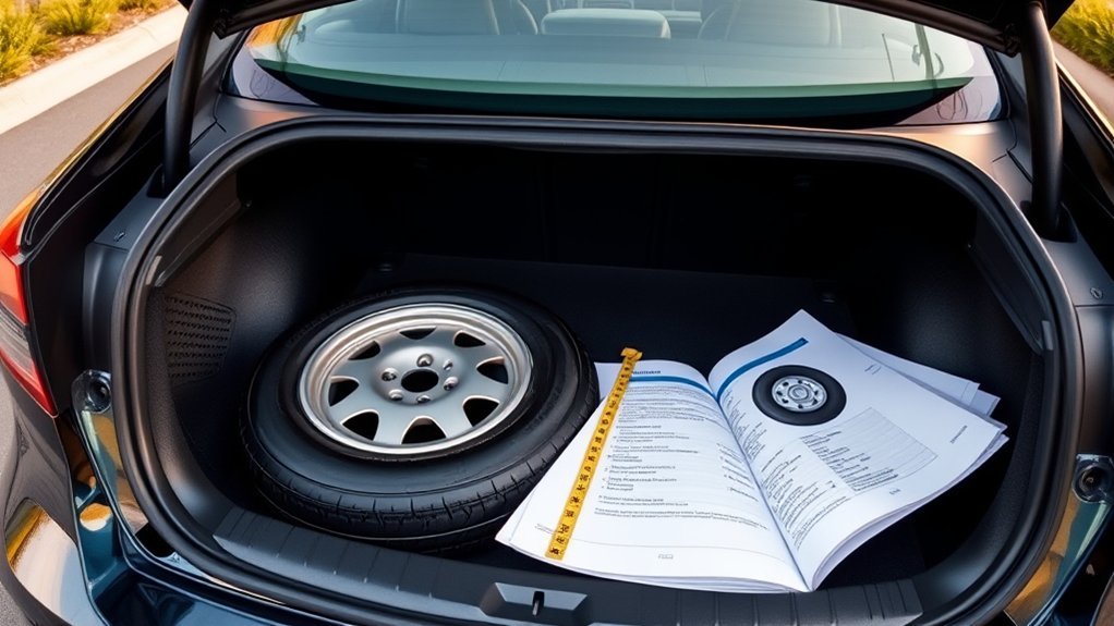 Owner’s manual and tire specifications used to verify donut spare fitment