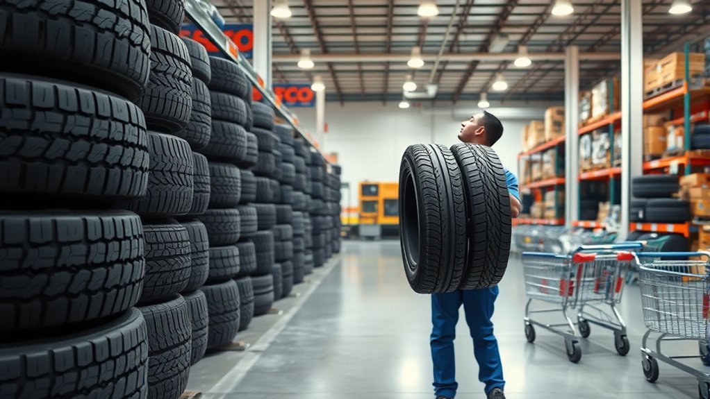 Costco tire brand selection at a Costco Tire Center