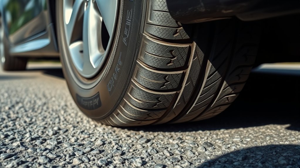 Illustration showing how low tire pressure changes tire shape and performance
